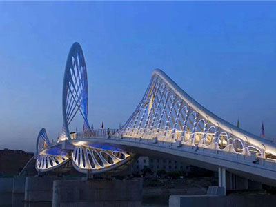 Landschaftsbeleuchtungsprojekt Feng Fluss Jinwan Fußgängerbrücke im neuen Bezirk Xi Xian